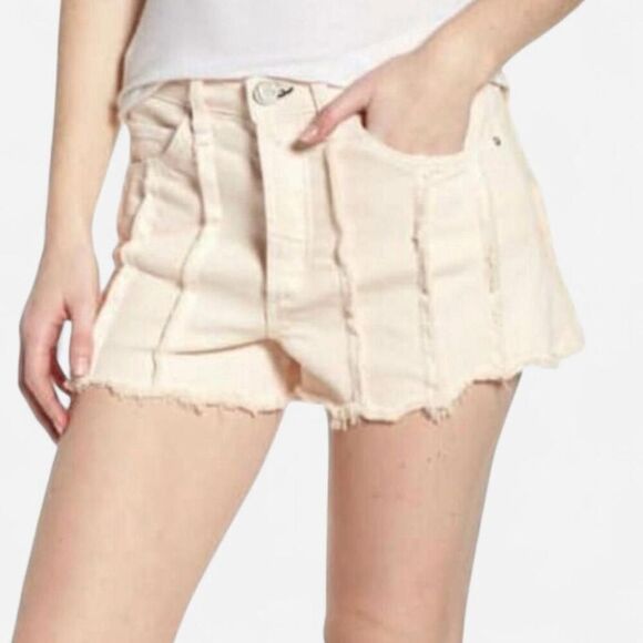 McGuire Denim Georgia May High-Waisted Fringe Shorts – Peach 70s Boho (Size 28) - Picture 3 of 6